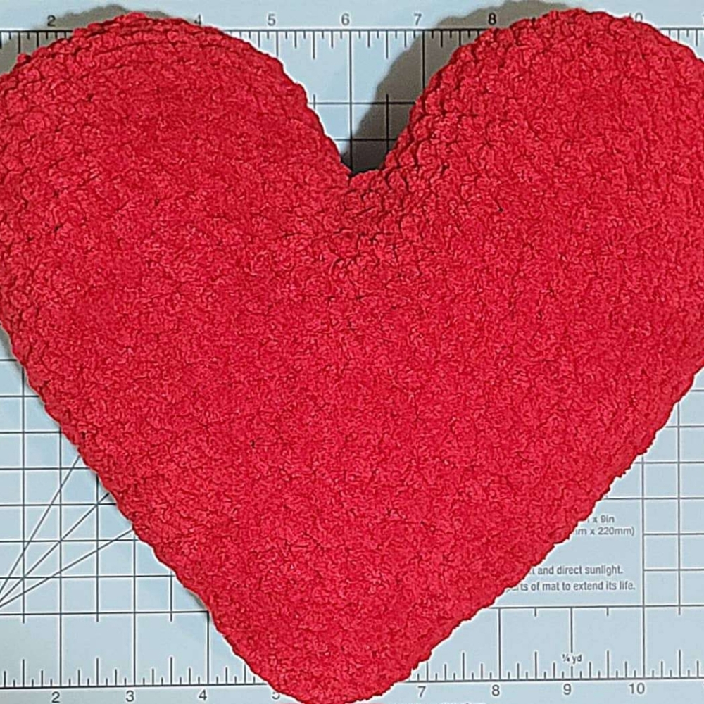 Crochet Red Heart handmade pillow/ plushie